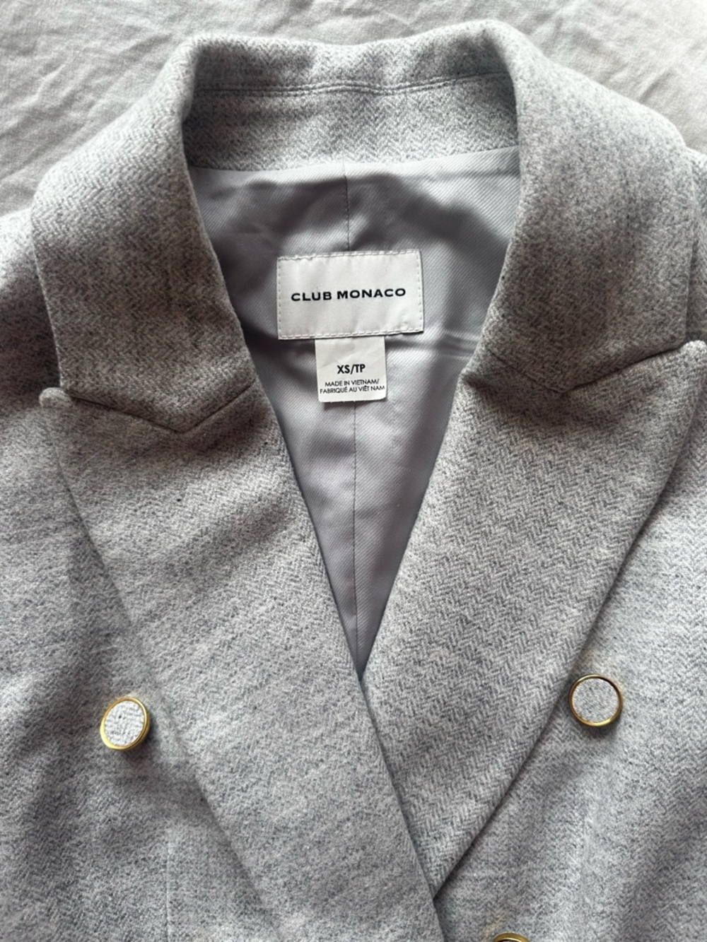 Club Monaco Grey Double Breasted Long Vest Blazer Tailored XS - Picture 5 of 14
